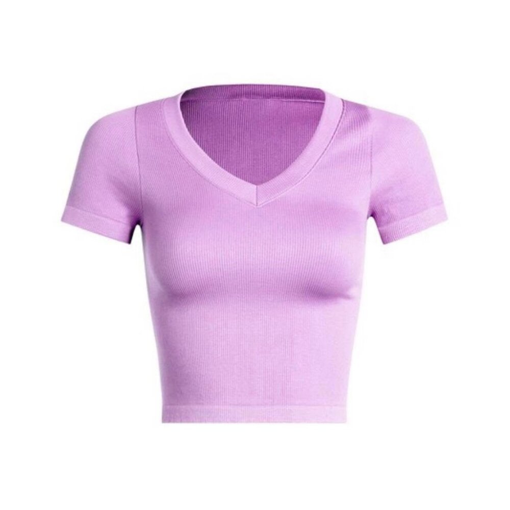 Dynamic Ribbed V-Neck Cropped Top